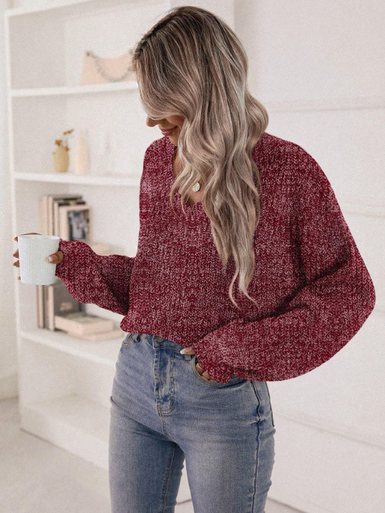 LUNE V-Neck Casual Long Sleeve Sweater