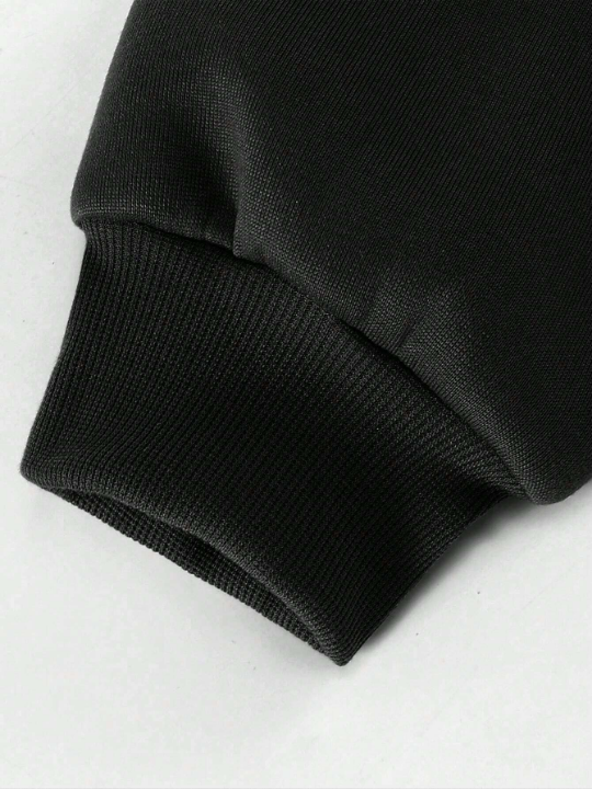 Manfinity Hypemode Men's Loose-Fit Fleece Hoodie Pullover With Letter Print