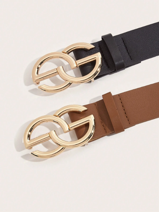 Two Basic Brown And Black Belts Suitable For Daily Commuting