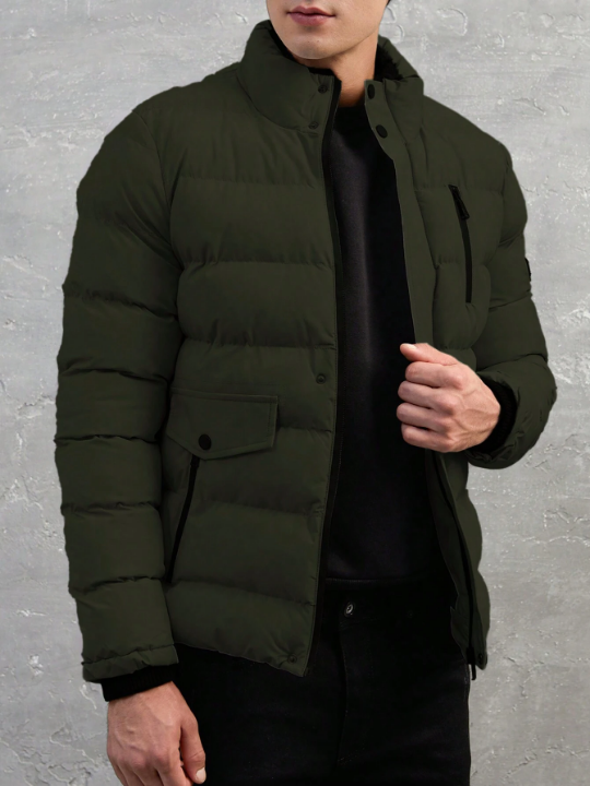 Men'S Stand Collar Padded Jacket