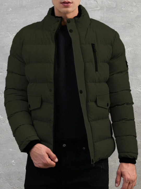 Men'S Stand Collar Padded Jacket