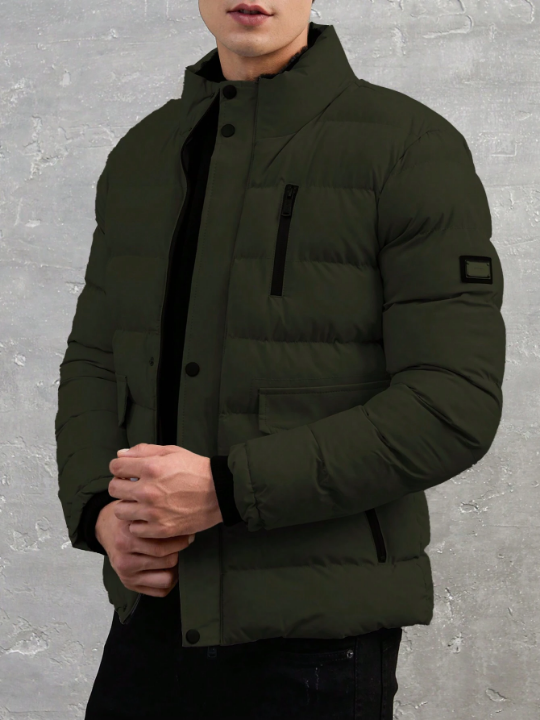 Men'S Stand Collar Padded Jacket