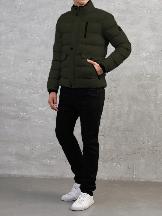 Men'S Stand Collar Padded Jacket