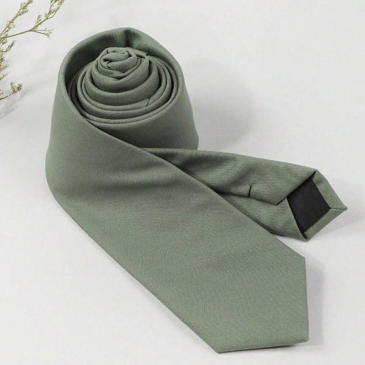 1pc Men's Mint Green Fashionable Necktie Made Of Suit Fabric With Diagonal Thin Striped & Checked Pattern, Business Style