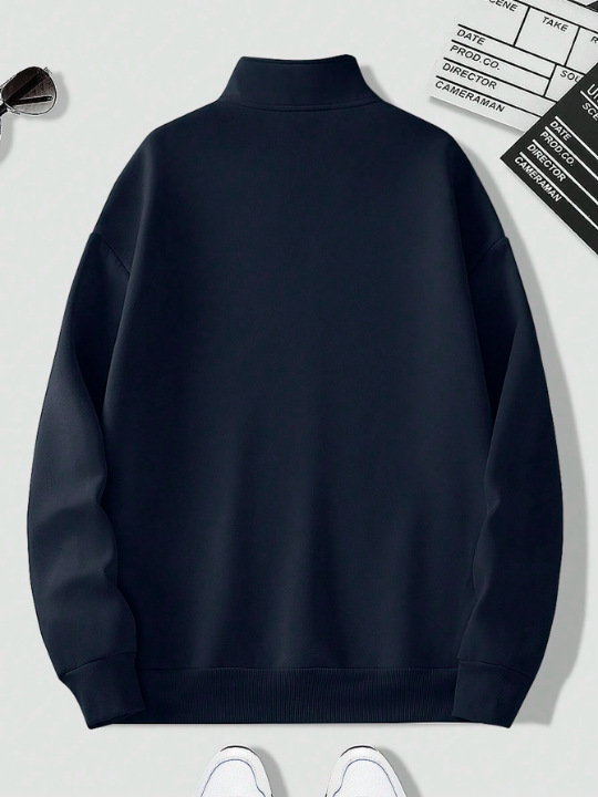 Men's Solid Color Half Zipper Sweatshirt
