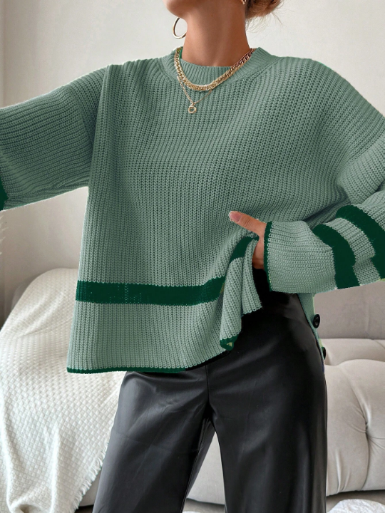 Women's Striped Colorblock Sweater