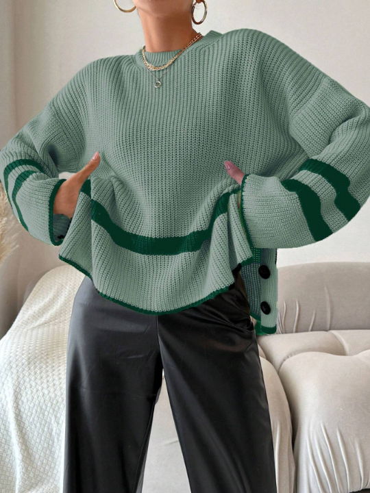 Women's Striped Colorblock Sweater