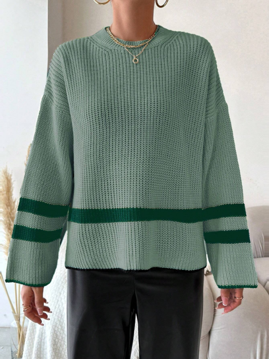 Women's Striped Colorblock Sweater