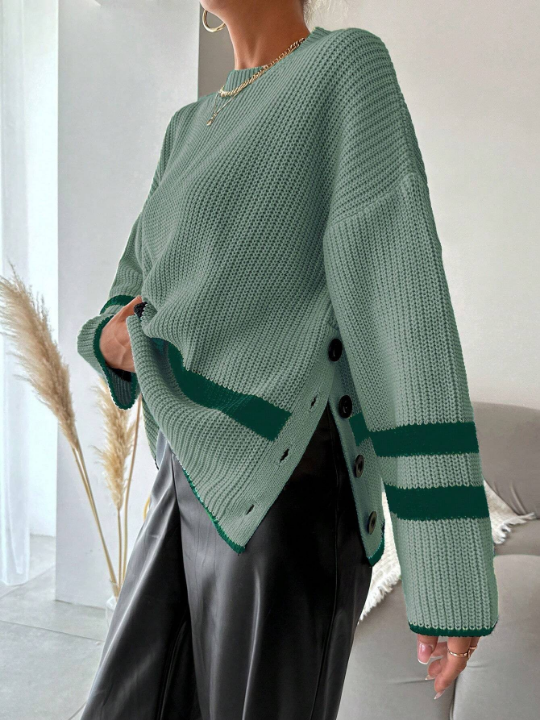 Women's Striped Colorblock Sweater