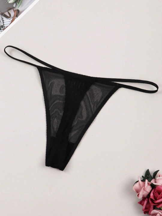 Women's Sexy Breathable Lace Thong Panties With English Letters