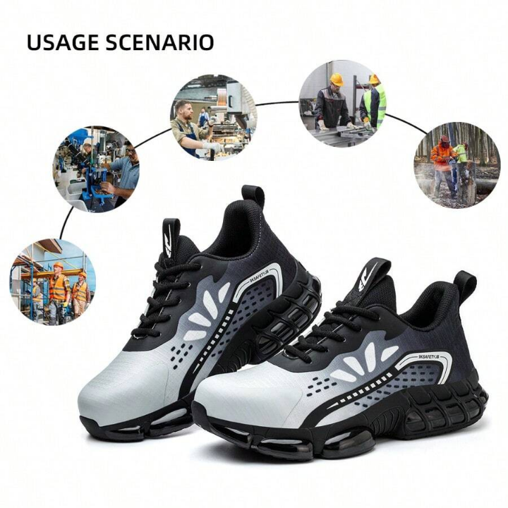 Unbreakable New Design Fashionable Lightweight Steel Toe Men's Construction Work And Sports Safety Shoes