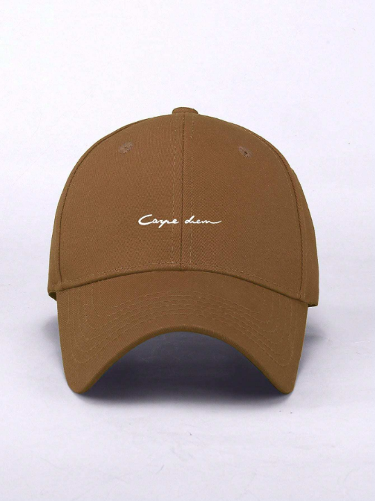 1pc Men's Casual Adjustable Baseball Cap With Minimalist Letter Print, Suitable For Daily Wear