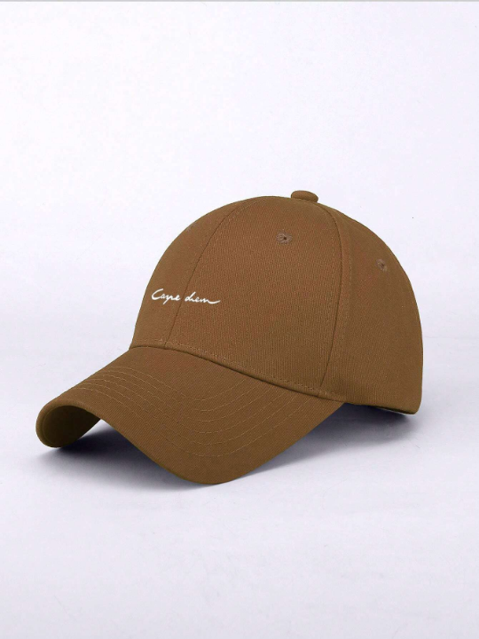 1pc Men's Casual Adjustable Baseball Cap With Minimalist Letter Print, Suitable For Daily Wear