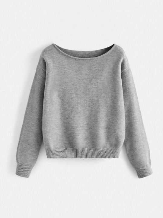 BASICS Solid Color Long Sleeve Sweater