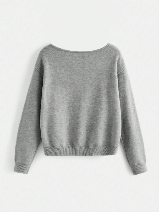 BASICS Solid Color Long Sleeve Sweater