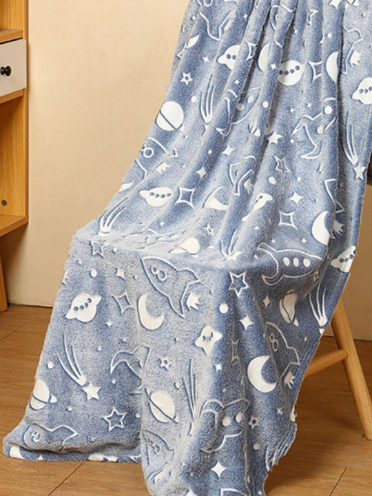 1pc Unisex Newborn Plush Blanket, Flannel Baby Swaddle Blanket Super Soft Warm Breathable, Suitable For Strollers