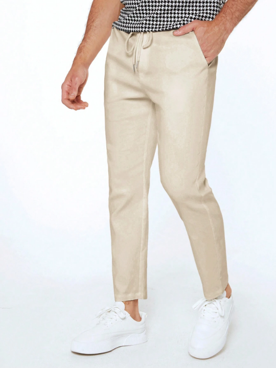 Manfinity Basics Men'S Casual Drawstring Waist Pants