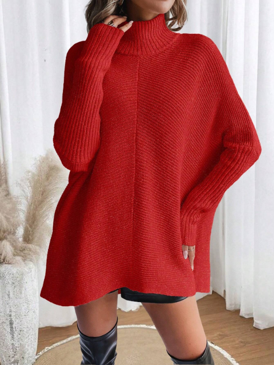 Essnce Solid Color Long Sleeve Sweater