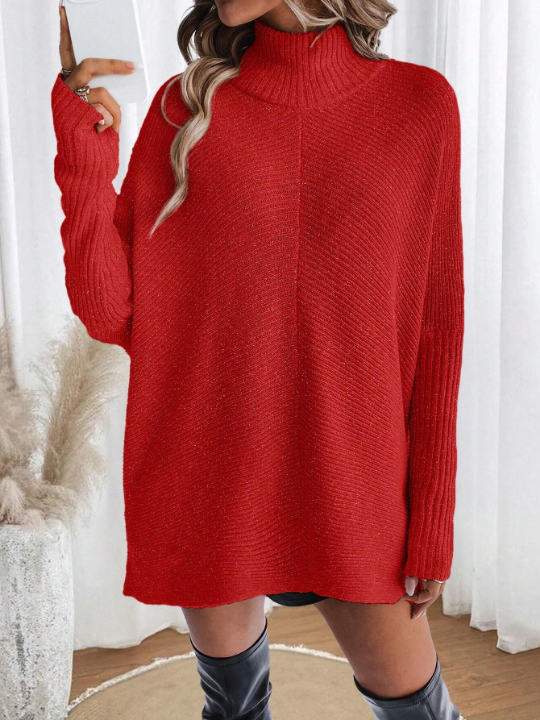 Essnce Solid Color Long Sleeve Sweater