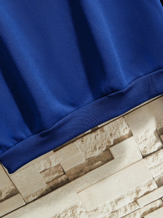 Men's Letter Printed Round Neck Sweatshirt