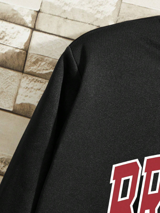 Men's Crewneck Sweatshirt With Letter Printing