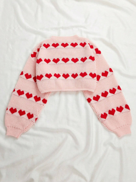 Essnce Sweater With Heart-Shaped Pattern