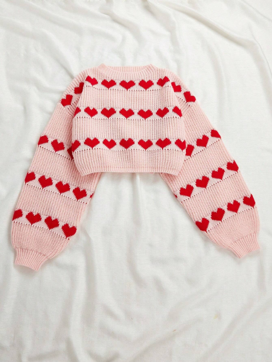 Essnce Sweater With Heart-Shaped Pattern