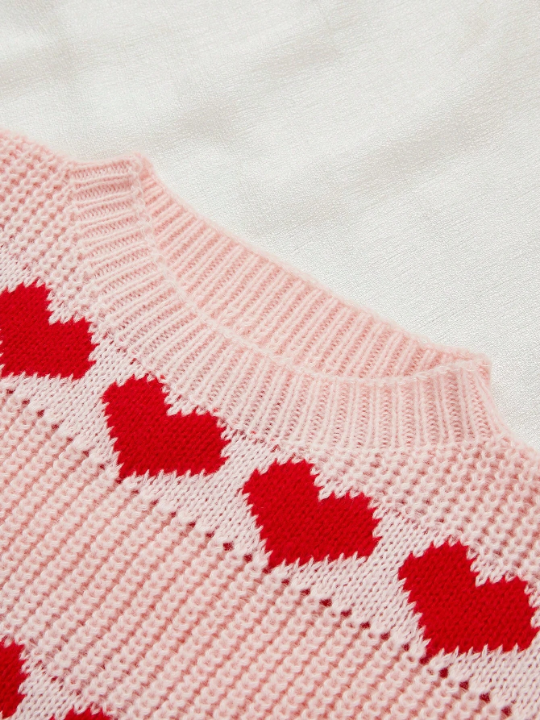 Essnce Sweater With Heart-Shaped Pattern