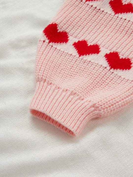 Essnce Sweater With Heart-Shaped Pattern