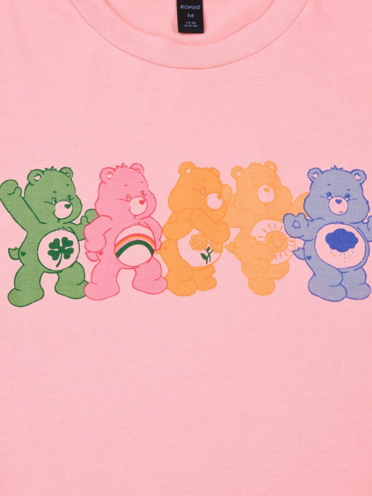 ROMWE X Care Bears Men Short Sleeve Cartoon Print T-Shirt