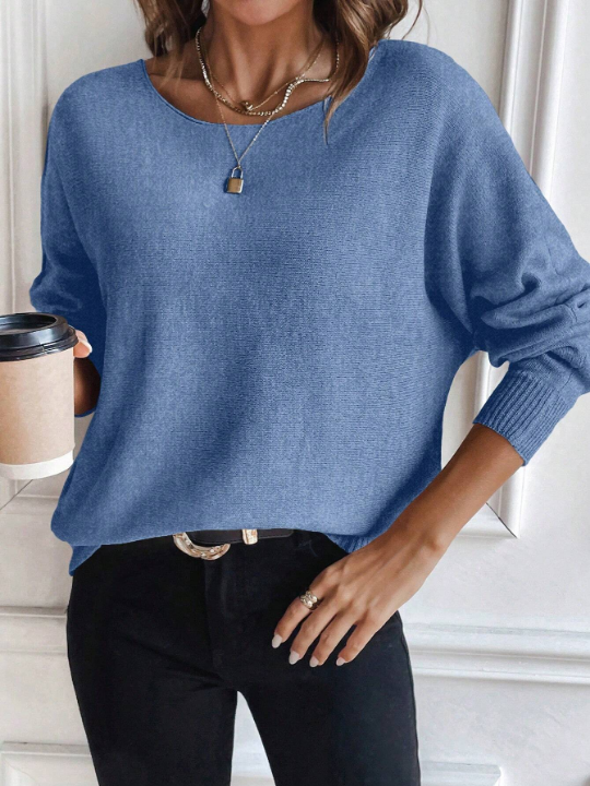 Essnce Round Neck Long Sleeve Sweater