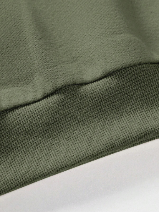 Cottnline Men Solid Drop Shoulder Sweatshirt Without Tee