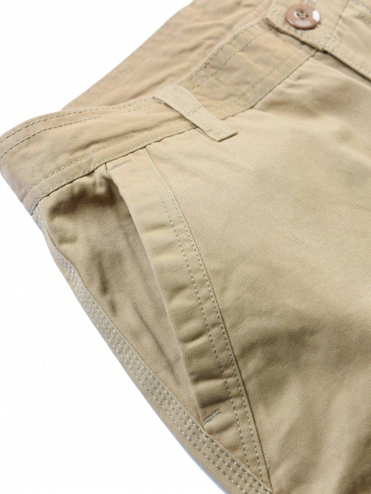 Men Flap Pocket Cargo Pants Without Belt