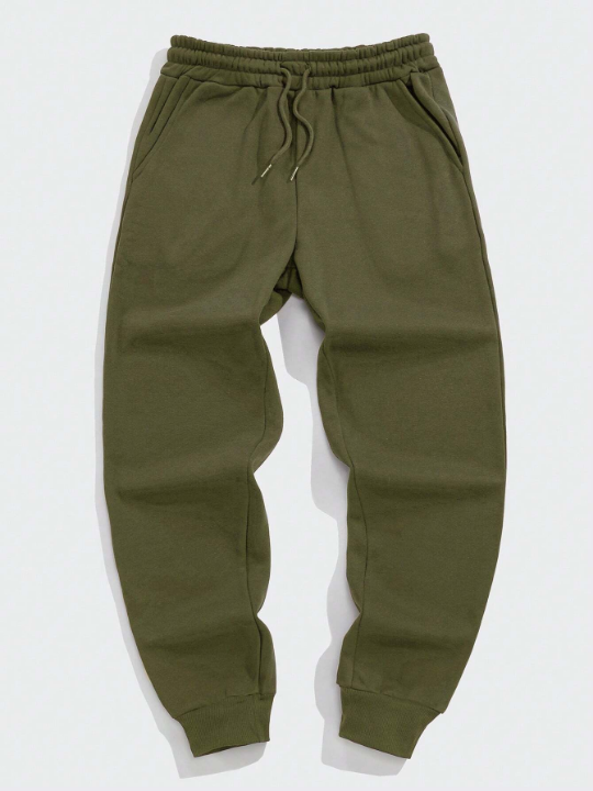 Men's Solid Color Drawstring Jogger Pants