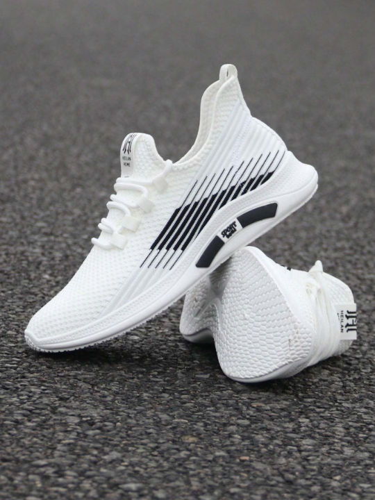 Men'S Sports Casual All-Match Anti-Skid, Wear-Resistant, Soft White Bottom, Breathable Mesh Sneakers, 2023 New