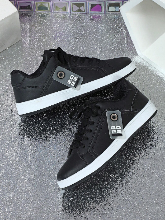 Fashionable And Versatile Black Sports Sneakers For Women, Street Casual Wear, Outdoor Walking