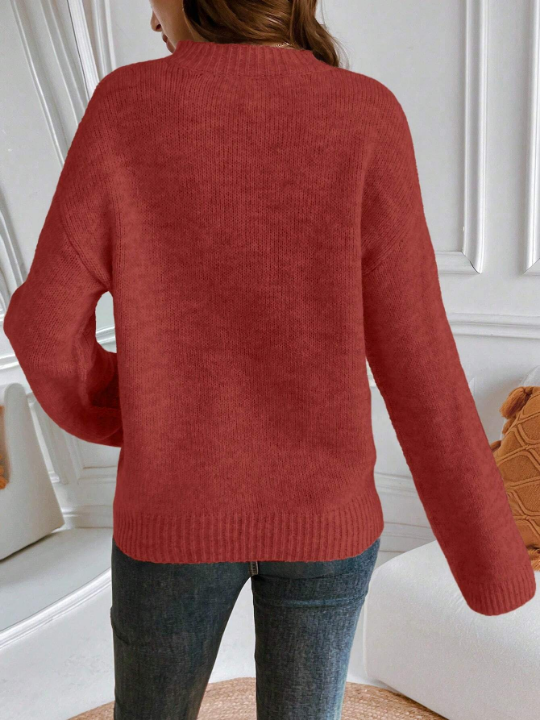 Essnce Women's Round Neck Long Sleeve Sweater