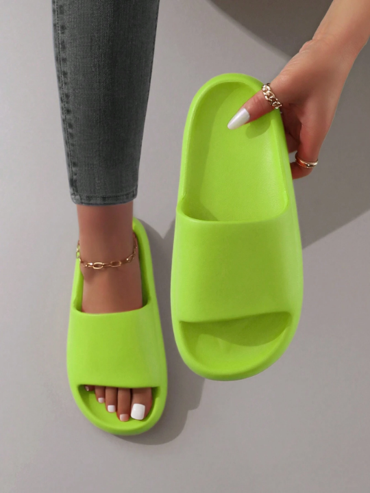 Fashionable And Minimalist Candy-Colored Anti-Slip Thick Sole Bathroom Slippers, Suitable For All Seasons