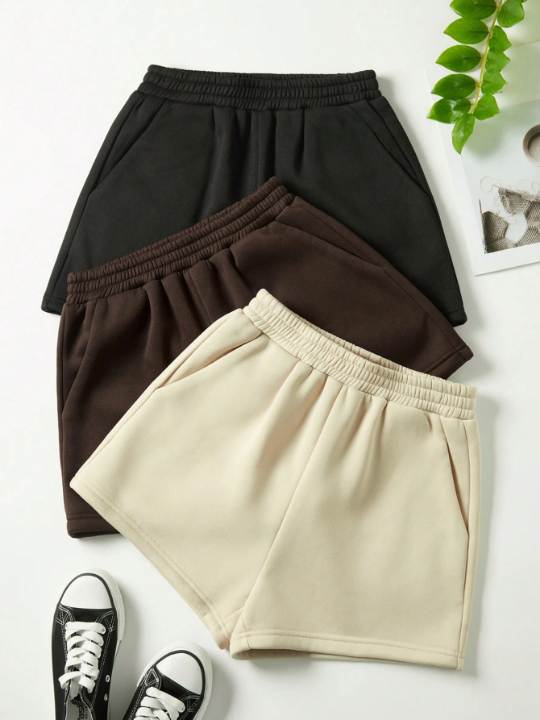 3pcs/Set Casual Loose Fit Shorts