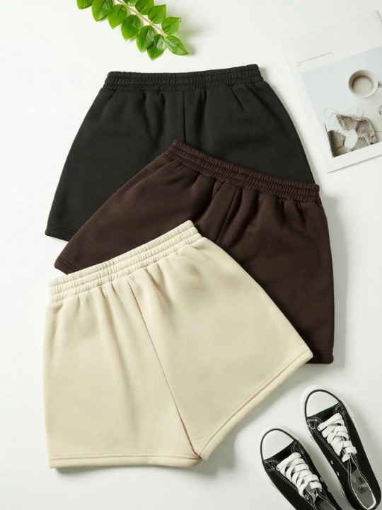 3pcs/Set Casual Loose Fit Shorts