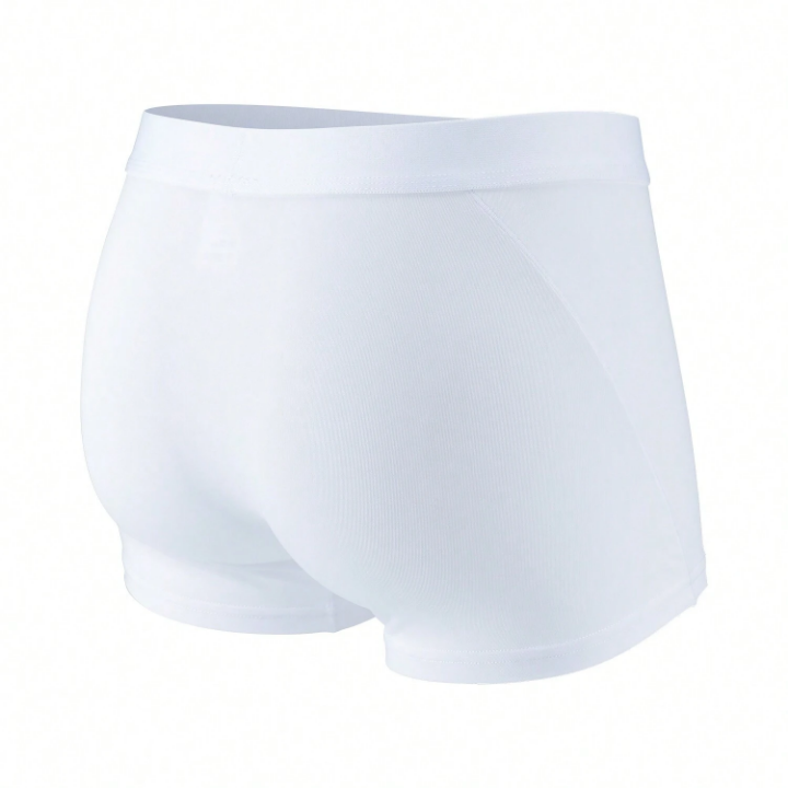 3pcs/Pack Men's White Polyester Quick-Dry Button-Free Flat-Angle Underwear