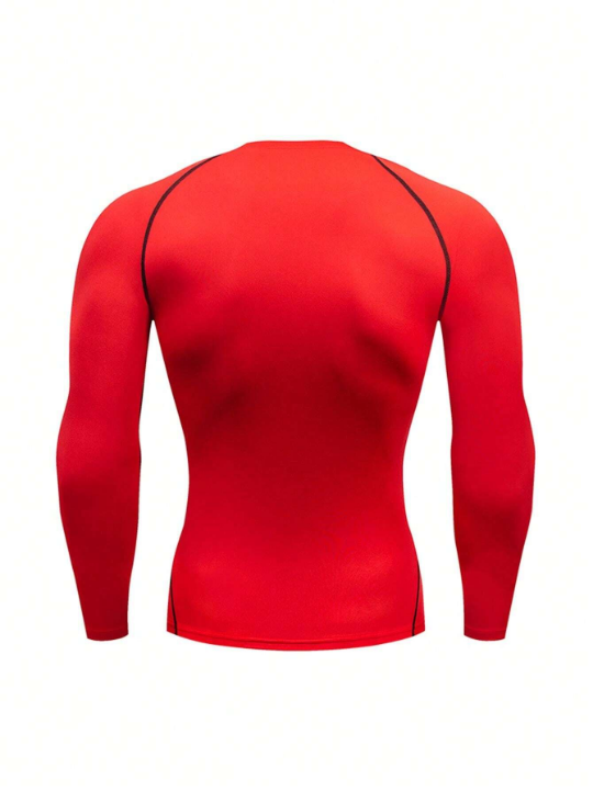 Men's Spring And Autumn Fitness Tight Quick-Drying Breathable Long Sleeve Sports T-Shirt Gym Clothes Men Basic T Shirt