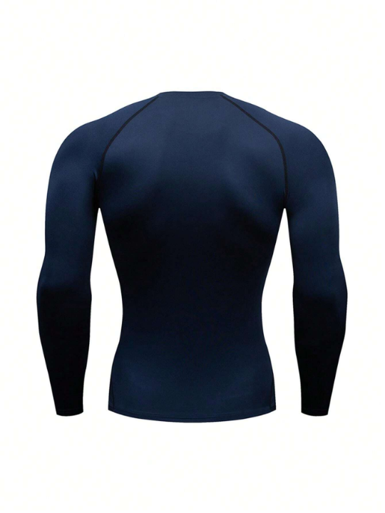 3pcs/Set Men's Spring/Autumn Fitness Compression Quick-Drying Breathable Long Sleeve Round Neck Sports T-Shirt Gym Clothes Men Basic T-Shirt