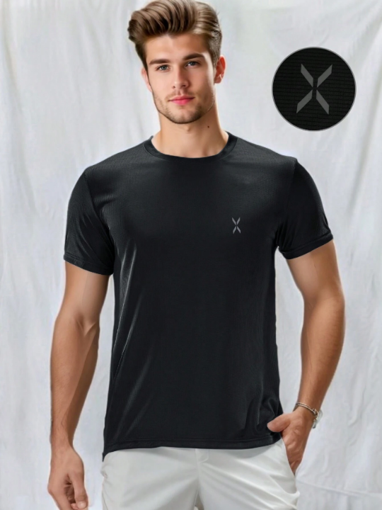 Men's Quick Dry Gym Running Athletic Shirt Set, T-Shirt, Workout Short Sleeves, Lightweight, Breathable Gym Clothes Men Basic T Shirt