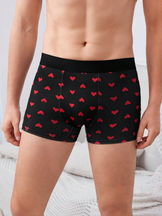 Men's Heart Printed Boxer Briefs