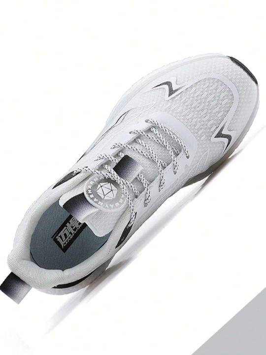 Men's White Sneakers, Breathable Ice Mesh Shock-Absorbing And Wear-Resistant Composite Sole Casual Sneakers, Lightweight, Comfortable And Elastic Running Shoes