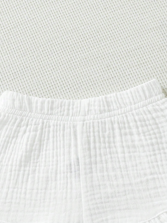 Three-Piece Set Of Ruffled Shorts For Baby Girls