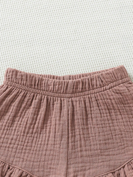 Three-Piece Set Of Ruffled Shorts For Baby Girls