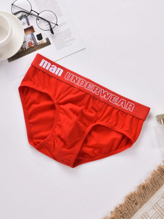 Men's Triangle Briefs With Letter Print Waistband