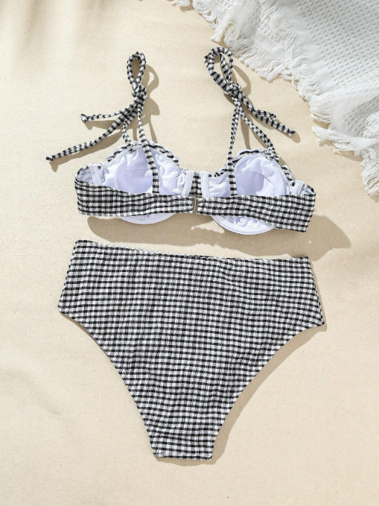 Plaid Separated Swimwear